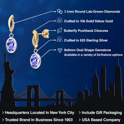 Earrings in 925 Sterling Silver and 10K Yellow Gold