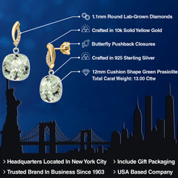 Earrings in 925 Sterling Silver and 10K Yellow Gold