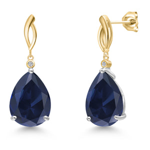 Earrings in 925 Sterling Silver and 10K Yellow Gold