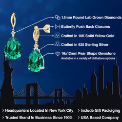Earrings in 925 Sterling Silver and 10K Yellow Gold
