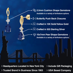 Earrings in 925 Sterling Silver and 10K Yellow Gold