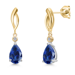 Earrings in 925 Sterling Silver and 10K Yellow Gold