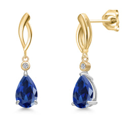 Earrings in 925 Sterling Silver and 10K Yellow Gold