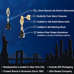 Earrings in 925 Sterling Silver and 10K Yellow Gold