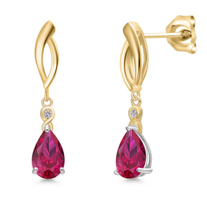 Earrings in 925 Sterling Silver and 10K Yellow Gold