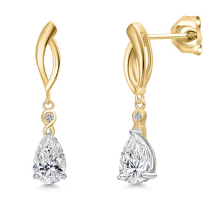 Earrings in 925 Sterling Silver and 10K Yellow Gold