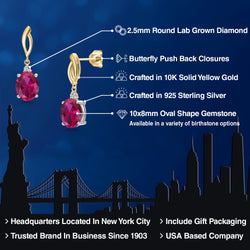 Earrings in 925 Sterling Silver and 10K Yellow Gold