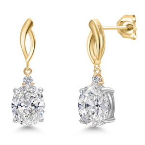 Earrings in 925 Sterling Silver and 10K Yellow Gold