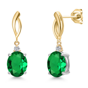 Earrings in 925 Sterling Silver and 10K Yellow Gold
