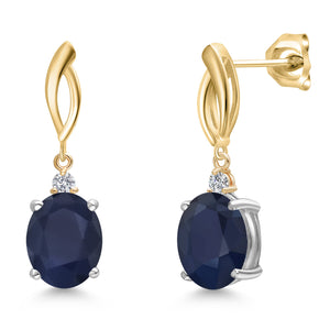 Earrings in 925 Sterling Silver and 10K Yellow Gold