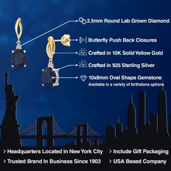 Earrings in 925 Sterling Silver and 10K Yellow Gold