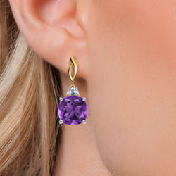 Earrings in 925 Sterling Silver and 10K Yellow Gold