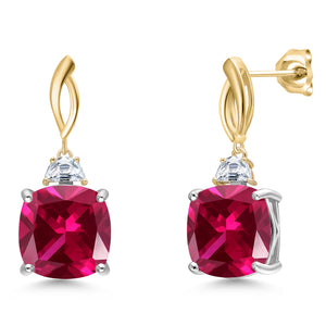 Earrings in 925 Sterling Silver and 10K Yellow Gold