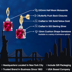 Earrings in 925 Sterling Silver and 10K Yellow Gold