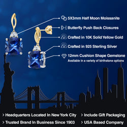 Earrings in 925 Sterling Silver and 10K Yellow Gold