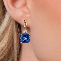Earrings in 925 Sterling Silver and 10K Yellow Gold