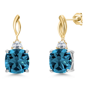 Earrings in 925 Sterling Silver and 10K Yellow Gold