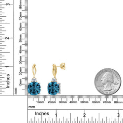 Earrings in 925 Sterling Silver and 10K Yellow Gold