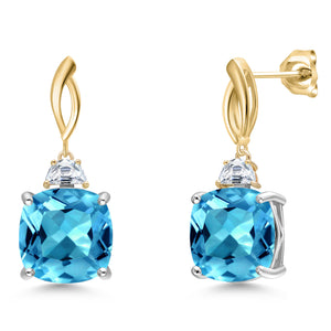 Earrings in 925 Sterling Silver and 10K Yellow Gold