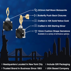 Earrings in 925 Sterling Silver and 10K Yellow Gold