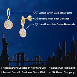 Earrings in 925 Sterling Silver and 10K Yellow Gold