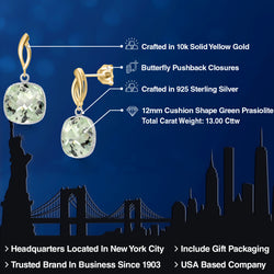 Earrings in 925 Sterling Silver and 10K Yellow Gold