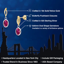 Earrings in 925 Sterling Silver and 10K Yellow Gold