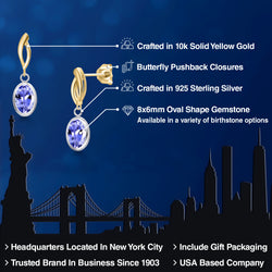 Earrings in 925 Sterling Silver and 10K Yellow Gold