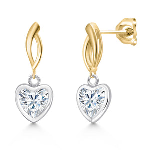 Earrings in 925 Sterling Silver and 10K Yellow Gold
