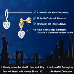 Earrings in 925 Sterling Silver and 10K Yellow Gold