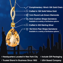 Pendant in 925 Sterling Silver and 10K Yellow Gold
