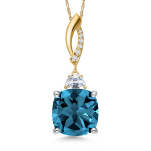 Pendant in 925 Sterling Silver and 10K Yellow Gold