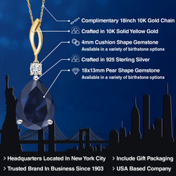 Pendant in 925 Sterling Silver and 10K Yellow Gold