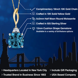 Pendant in 925 Sterling Silver and 10K Yellow Gold
