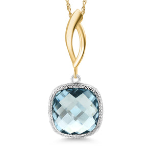 Pendant in 925 Sterling Silver and 10K Yellow Gold