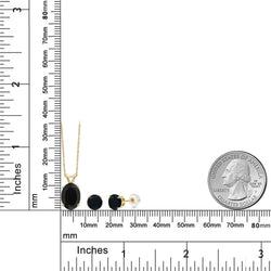 Pendant Earrings Set in 14K Yellow Gold