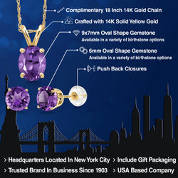 Pendant Earrings Set in 14K Yellow Gold