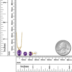 Pendant Earrings Set in 14K Yellow Gold