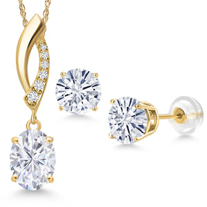 Pendant Earrings Set in 14K Yellow Gold