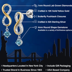 Earrings in 925 Sterling Silver and 10K Yellow Gold