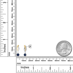 Earrings in 925 Sterling Silver and 10K Yellow Gold