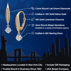 Earrings in 925 Sterling Silver and 10K Yellow Gold
