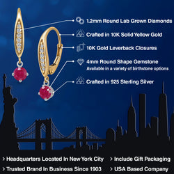 Earrings in 925 Sterling Silver and 10K Yellow Gold
