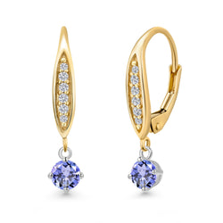 Earrings in 925 Sterling Silver and 10K Yellow Gold