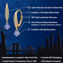 Earrings in 925 Sterling Silver and 10K Yellow Gold