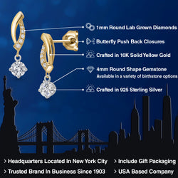 Earrings in 925 Sterling Silver and 10K Yellow Gold