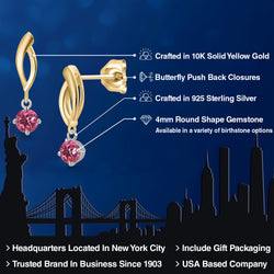 Earrings in 925 Sterling Silver and 10K Yellow Gold