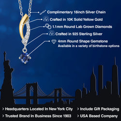 Pendant in 925 Sterling Silver and 10K Yellow Gold