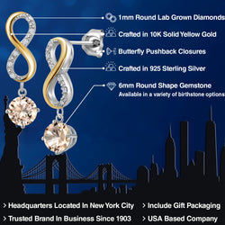 Earrings in 925 Sterling Silver and 10K Yellow Gold