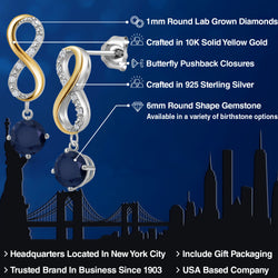 Earrings in 925 Sterling Silver and 10K Yellow Gold
